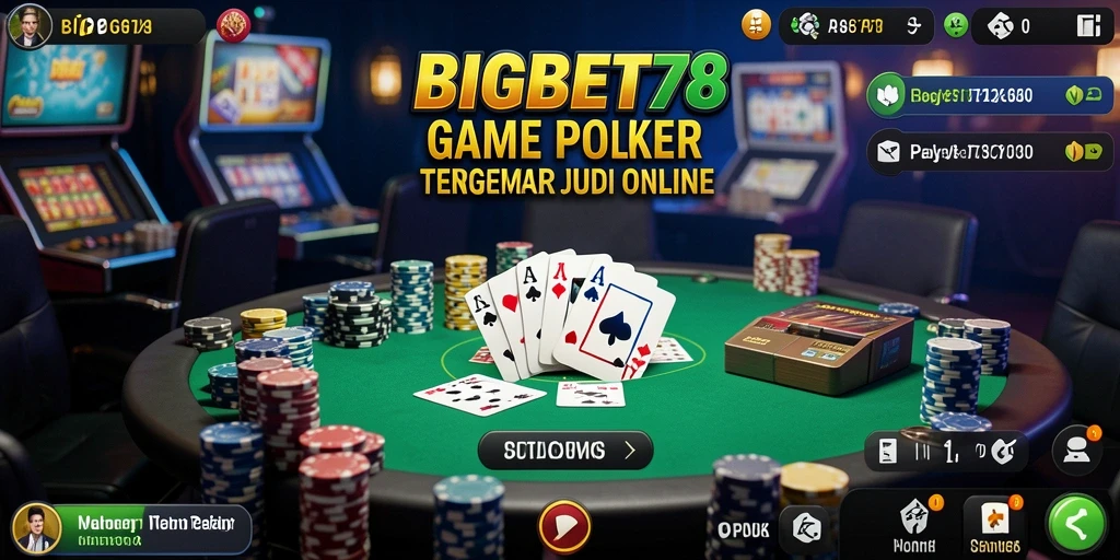 Tampilan gameplay Poker yang menarik dan interaktif di BIGBET78.