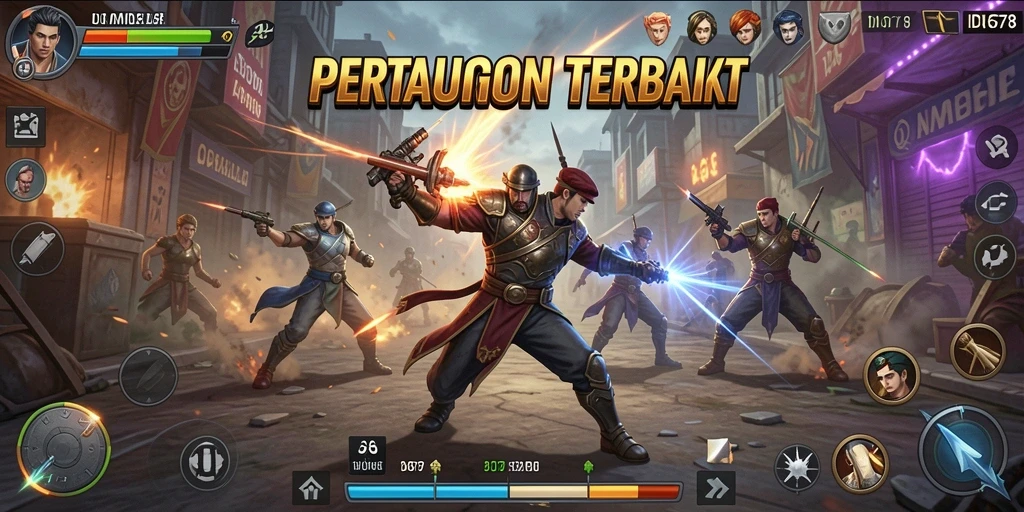 Gameplay mendebarkan dari ID678 dengan karakter bertarung.
