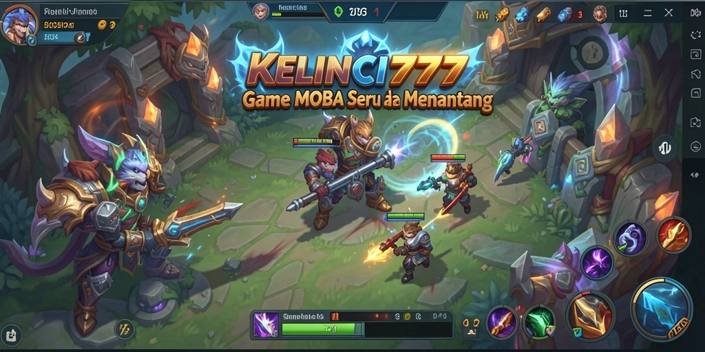 Screenshot dari gameplay KELINCI777 menunjukkan aksi seru dalam pertarungan MOBA.