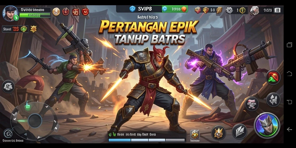 Screenshot gameplay SVIP8 menampilkan pertarungan menegangkan yang mendebarkan.
